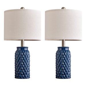 Oneach Modern Table Lamp Set of 2 for Bedroom Living Room 20.5