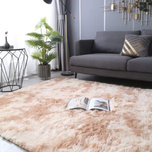 Cozydesg Soft Fluffy Modern Camel Area Rug, 8ft x 10ft